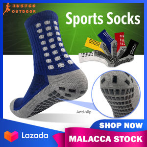 Football Socks 1 Pair Sports Jogging Socks Cotton Soccer Long Socks Anti Slip Thick Silicone Breathable Running Basketball Socks Stokin Bola Sepak