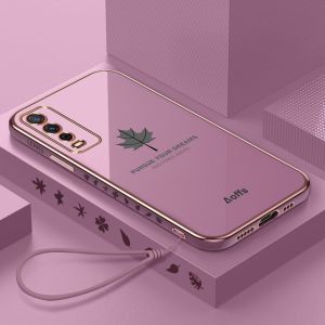 PROMO Case Maple VIVO Y12 Y15 Y17 softcase Silikon Motif Daun BONUS Tali Strap