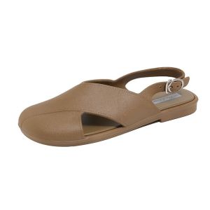 Free Shipping Flat-Soled Closed-Toe Sandals New Summer Style Korean Retro Roman Sandals For Women