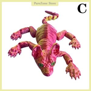 [PureZone] 3D Printed Sphynx Cat Animal Toy Realistic Hairless Figurine Cat Fidget Toy For Cat Lover Collector Home Decoration