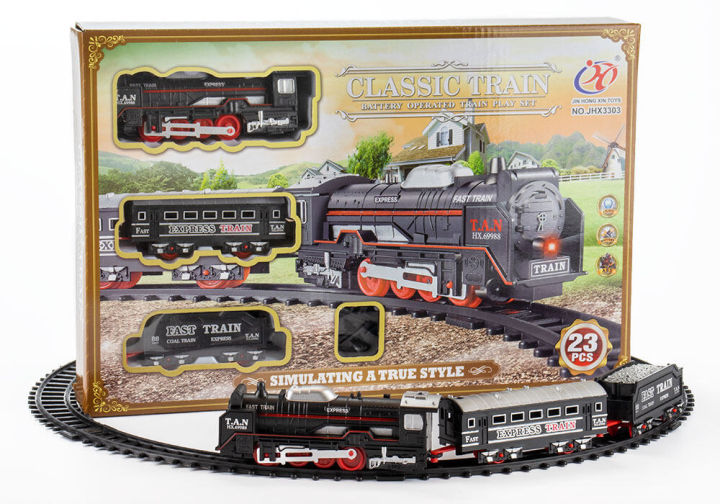 Rail King Electric Classical Trains Toy Train Railway Set Mainan - Main Image
