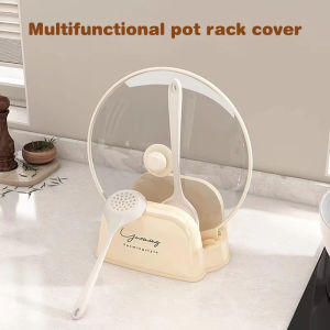 Kitchen Countertop Pot Cover Holder Pot Lids Spatula Spoon Storage Rack Kitchen Organizer