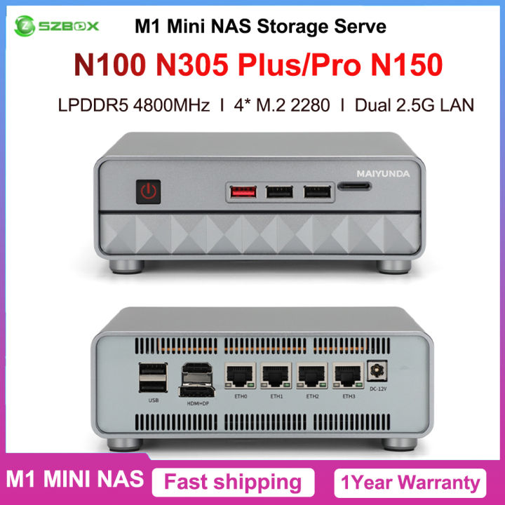 Maiyunda M1 N305 N100/N150 Mini NAS Storage Server M.2 NVme PCIE3.0X1 ...