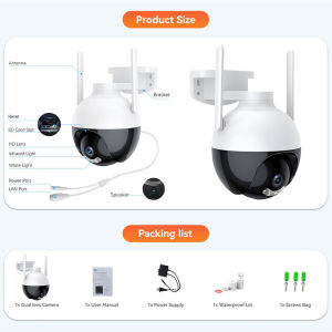 Konow CCTV V380 pro Outdoor WiFi 8MP Dual Lens Waterproof IP Camera 360° IR Night Vision PTZ Kamera