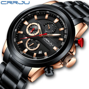 CRRJU Mens Stainless Steel Watches 2021 New Luxury Business Luminous Chronograph Date Quartz Watch 2282S