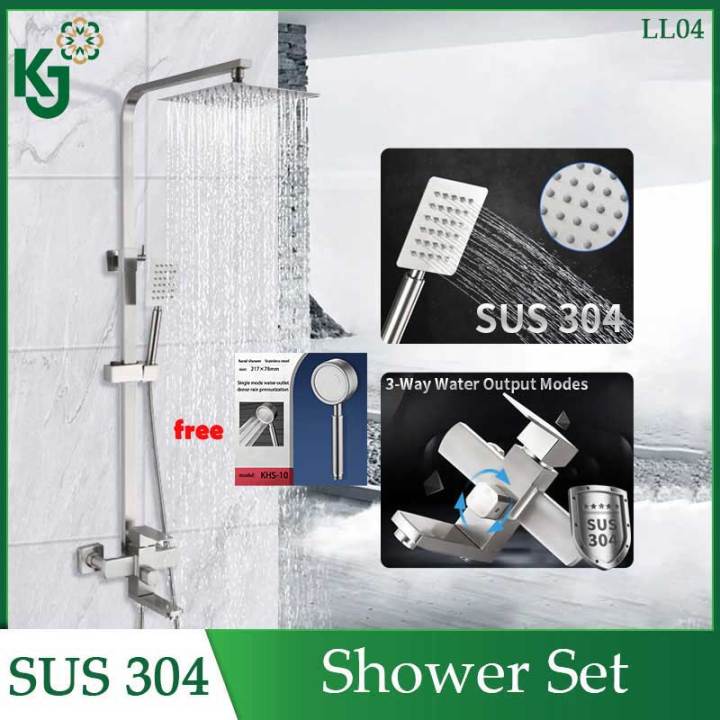 KJ shower set for bathroom high pressure hot and cold 304 stainless ...