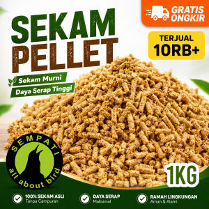 SEMPATI Sekam Pellet 1Kg Premium Anti Bau Daya Serap Tinggi Wood Pellet Pine Pellet Pasir Kucing Cat Litter Alas Kandang Kucing Burung Lovebird Piyik Hamster Kelinci Pet Bedding