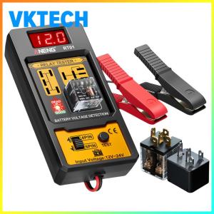 Vktech เครื่องวัดแรงดันแบตเตอรี่และรีเลย์รถยนต์ 11-25V สำหรับตรวจสอบระบบไฟฟ้าและซ่อมบำรุงรถยนต์