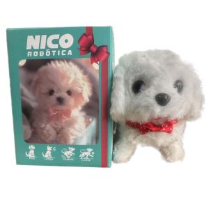 DAWEIF Stuffed Animals Realistic Robotic Puppy Tail Wagging Simulation Walking Dog Toy Birthday Gift Barking Plush Robot Dog Baby Toy