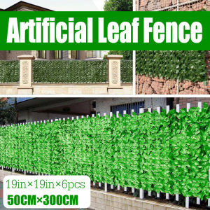 Artificial Leaf Landscaping Garden Fence Balcony Screen Fence Backyard Home Decor Privacy Fence Backdrop Plant Decor Leaves Fence Vines Decoration leaf Faux Ivy Vine Leaf Artificial Plants Leaves Wall Backdrop Hedge Fence Outdoor Green Fence Net