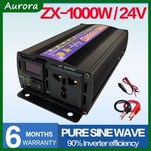 【60Hz】Solar Power Inverter Pure Sine Wave 1000W/1600W/2000W/2600W/3000W /5000W Converter DC12V / 24V to AC220V Electric Vehicle Car Home Appliance Travel Black New Power Inverter Adapter Premium Quality Aluminium Alloy Power Supply Automobile