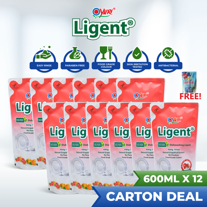 [Carton Deal] Yuri Ligent Grapefruit Antibacterial Dishwashing Liquid