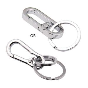 Stainless Steel Carabiners Clips Keychain Hook Buckle Single Loop Indoor Outdoor Tools for Backpack Camping Hiking