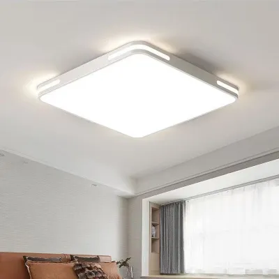 Đèn LED đổi 3 màu cho phòng ngủ phòng khách phòng làm việc kiểu dáng tròn và vuông chất liệu sắt nghệ thuật gắn trần