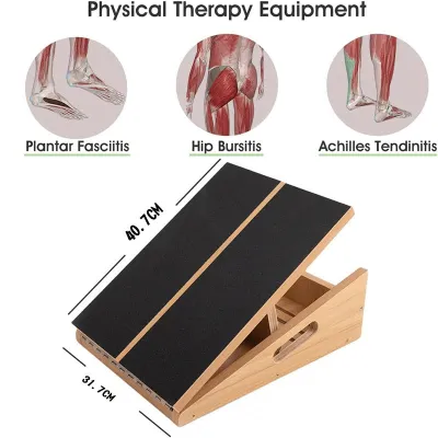 【SG-SPOETRY】 Wooden Slant Board Adjustable Incline Board and Calf Stretcher Stretch Board Therapy Equipment for Training