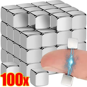 Anglebabylife 100/10PCS Strong Neodymium Magnets Mini Square Cube Neodymium Magnet Heavy Duty Whiteboard Fridge DIY Crafts Magnetic Attraction