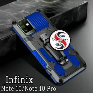 Case Infinix Note 10/Note 10 Pro Casing Armor Belt Clip Kick Standing Cover Hardcase Robot