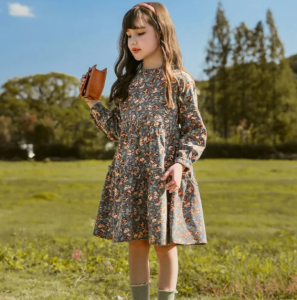 KYII Design Girls Floral Dress 2022 New Dress Children Fashionable Princess skirt spring/autumn wear ky116
