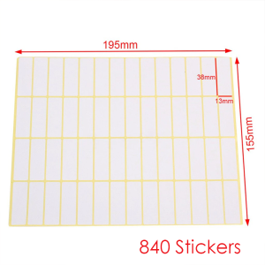 840pcs 13x38mm Sticky Labels White Blank Self Adhesive Writable Note Stickers for School Office Supplies