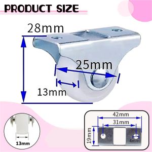 Roda Kastor Kastrol Caster Castor Troli Etalase Lemari Laci Kukas Trolley Plate PVC Nylon PU Drawer Wheel 1 Inch
