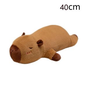 NOBLELUX 40/60/80cm Giant Capybara Plush Toy Stuffed Bed Rectangle Cushion Cute Sleep Long Pillow Home Decor