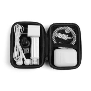 Headphone Storage Bag Data Cable Charger Storage Box U Disk Waterproof Cover Wallet With Zipper Rectangular Data Cable Headphone Bag Key Holder Coin Pouch Change Storage Bag