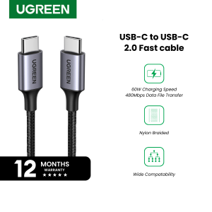 UGREEN USB-C to USB-C 2.0 Durable Aluminum Cable 3A Fast Charge 60W PD3.0 QC4.0 FCP Data Sync