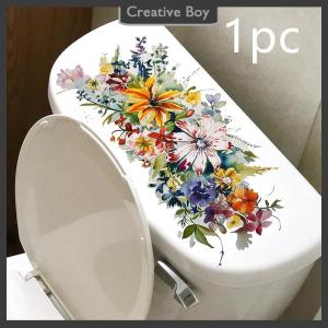 [Creative] Toilet Stickers Flower Stickers Bathroom Self-adhesive Painting Waterproof Stickers Toilet Cover Bathroom Walls Flower Stickers