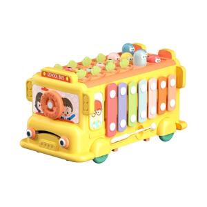 School Bus Multiuse Activity Cube Toy Shape Matching Fishing Game Child Early Learning Fine Motor Skill Toy