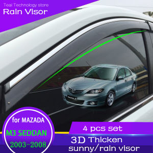 Mưa Visor cho Mazda 3 BK 2003-2009 Sedan cửa sổ 4 cái cửa Tấm Che Nắng Vent Shades deflector bảo vệ phụ kiện xe hơi Mazda3 2004 2005 2006 2007 2008