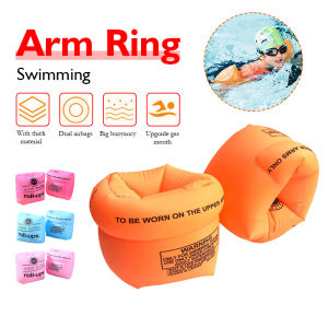 1 Pair Adult Kids Arm Ring Float Dual Floater Sleeves Swimming Equipment Safety Ring Float Swimming Pool Swim Tube Swimming Sleeve Aid Inflatable Swimming Arm Band