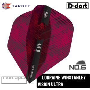 TARGET DARTS FLIGHT- LORRAINE WINSTANLEY VISION PRO.ULTRA NO.6 (Shape) Dart Flights 3Pcs/Pack