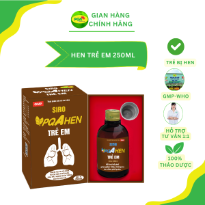 Siro PQA Hen Trẻ Em 250ml- Trẻ bị ho ho có đờm ho do hen phế quản đau rát họng khản tiếng do ho kéo dài