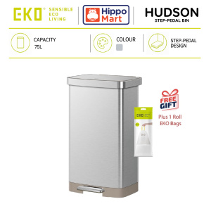 EKO Dustbin | HUDSON | EK9168 | 75L | Trash Bin | Waste Bin | Pedal Bin | Soft Closing