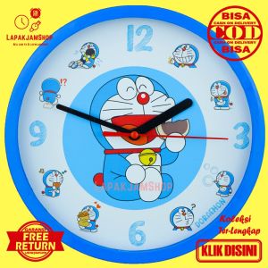 Jam Dinding Analog Anak Unik Doraemon NN1222 Baca Komik Dekorasi Kamar Lucu BestSeller Besar