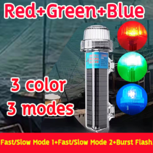 Solar Warning Light Fishing Light Flashing Marine Signal Light Buoy Light Three Flashing Modes Multiple Dimming Solar Waterproof Net Mark Position For Boats