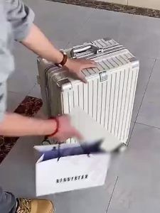 CHARLES X Aluminum multifunctional suitcase with charging lock dry and wet separationliner