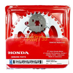 Gearset + Rantai honda Supra fit S Lama KEV 1 set Geart Set Depan Belakang dan Rantai Kualitas Original Ori Asli Girset Plus Rantai Roda Kit (Drive Chain Kit)