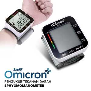 Tensi darah digital Tensimeter pengukur cek Tekanan Darah otomatis pergelangan tangan omicron