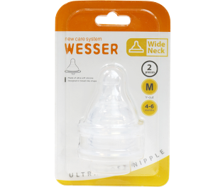 Bình sữa Wesser cổ rộng nhựa PPSU 180ml - 260ml núm vú siêu mềm chông sặc chống đầy hơi cho bé ( không BPA)