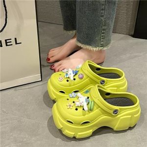[Free Shipping] Womens Summer Platform Beach High-Heeled Closed-Toe Slippers for Outdoor Wear New Non-Slip Sandals for Women