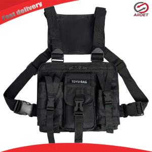 【Alloet】 Molle Shoulder Bag Oxford Cloth Molle Chest Packs Adjustable Multiple Pockets Lightweight for Outdoor Camping Supplies
