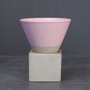 Justliving cốc cà phê gốm với cơ sở 3.38oz gốm thô cốc cà phê hình nón hình tam giác Sứ-Cup trà-cup cho Latte hộ gia đình nhà bếp Bar cho thương mại/Cà Phê cửa hàng cho nhà hàng/quán cà phê