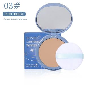 SUNISA Lasting Waterproof Face Powder 10g Oil Control Matte Flawless Pressed Powder