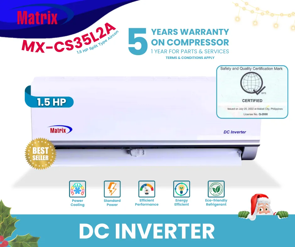 Matrix Aircon Shop PH MX-CS35L2A Matrix Inverter Split