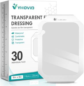 30 Packs Transparent Film Dressing 6 x 8 - Waterproof Bandages for Swimming Showering Wounds Post Surgical Shower or IV Shield Tattoo Aftercare Bandage Scar Therapy Adhesive Patches