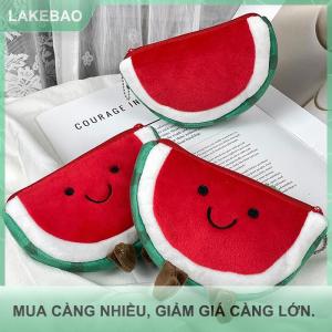 【LAKEBAO】 Dễ Thương Sáng Tạo Mềm Sang Trọng Dây Kéo Đồng Xu Ví Phim Hoạt Hình Dưa Hấu Đồ lặt vặt Tổ Chức Pouch Tai Nghe Di Động Lưu Trữ Túi Quà Tặng