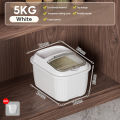 Royalstar 5/10/15KG Rice Dispenser with Wheels Large Rice Storage Box Kitchen Rice Bucket Preferab Rice Storage Insect-Proof Rice Container. 