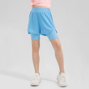 Kids Sport Shorts with Pocket 2in 1 Running Tennis Badminton Baseball Riding Short Pants