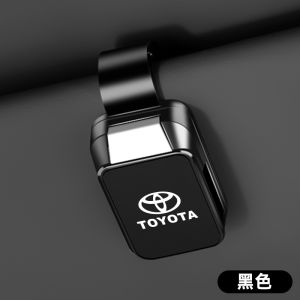 ABS Leather Universal Car Sun Visor Eye Glasses Clip Sunglasses Ticket Card Holder Case Organizer Storage For Toyota Fortuner Innova Zenix Veloz Rush Avanza Wigo Raize Vios Yaris Corolla Cross Altis Camry Wish Prius RAV4 Hilux Alphard Vellfire Harrier CHR